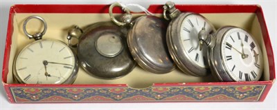 Lot 48 - Two silver pair cased pocket watches, silver full hunter pocket watch, silver consular cased pocket