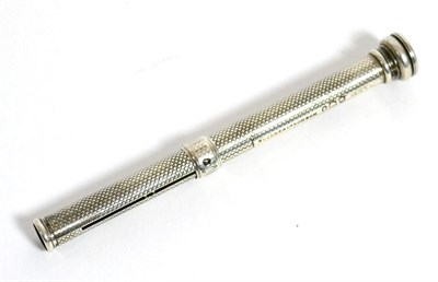 Lot 72 - An early Victorian silver pencil, makers mark indistinct, London 1839, retailed by Butler & Co...