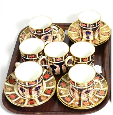 Lot 84 - Six Royal Crown Derby Imari pattern coffee cups and saucers