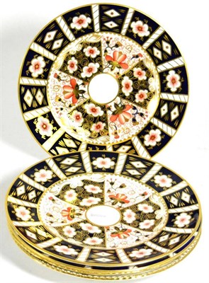 Lot 91 - A pair of Derby plates and three Derby Imari plates