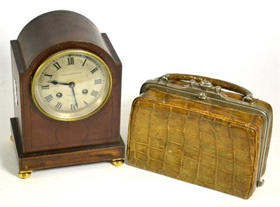 Lot 118 - A vanity case and a Hamilton & Inches mantel clock