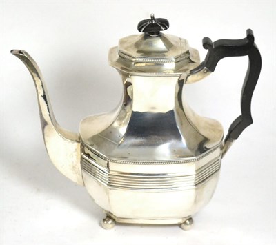 Lot 128 - A late Victorian silver coffee pot, Thomas Bradbury, London 1895, 24cm high, 25.6ozt