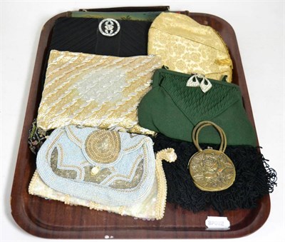 Lot 132 - Group of assorted 1930's and later evening bags, including beaded examples, tooled leather examples