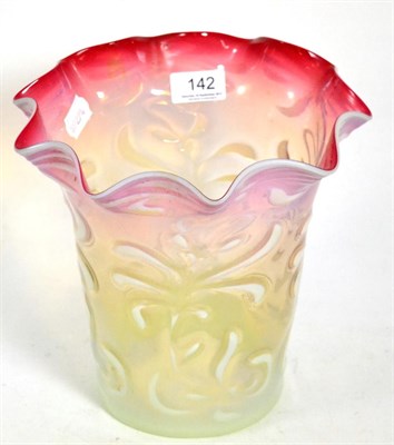 Lot 142 - A Victorian vaseline glass shade