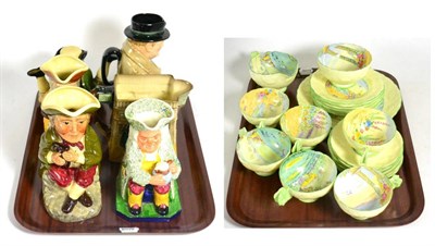 Lot 160 - A six piece Paragon tea service, Royal Doulton ";The Pickwick Papers"; collectors jug, Royal...