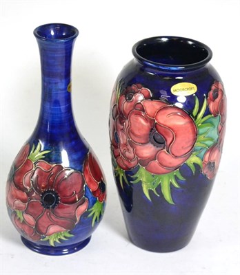 Lot 161 - Two Moorcroft 'Anemone' pattern vases