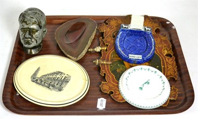 Lot 169 - A group of miscellaneous including a Royal Worcester dish, a Late Foley, Shelly horse shoe form...