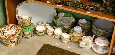 Lot 180 - A shelf of 20th century ceramics, including Minton's part service, French part dessert service,...