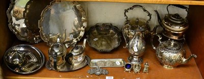 Lot 208 - A silver teapot, Sheffield; a silver teapot, Birmingham; an Indian silver buckle; a group of silver