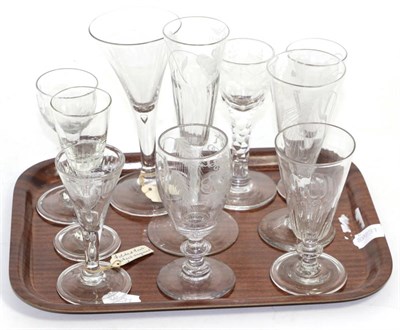 Lot 283 - A tray of 19th century and later ale glasses