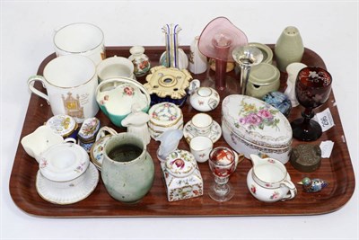 Lot 296 - A group of collectables, including a Sabino opalescent glass fish, Goss crested wares, Royal...