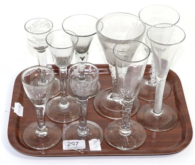 Lot 297 - A tray of 19th century and later ale glasses