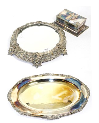 Lot 306 - W M F plated box in the Jugendstil manner; Victorian plated and mirrored table centrepiece, and...