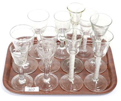 Lot 307 - A tray of 19th century and later ale glasses