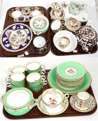 Lot 309 - Three trays of 19th century and later ceramics, including Derby Imari wares etc (a.f.)