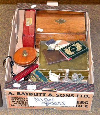 Lot 324 - An interesting collection of assorted items including a Victorian leather necessaire;...