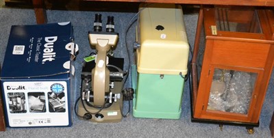 Lot 1051 - A Vickers microscope and four precision balances by E Mettler, Zurich; Oertling, England;...