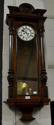 Lot 1124 - Vienna type double weight driven wall clock