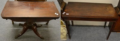 Lot 1128 - A 19th century mahogany card table and a 19th century mahogany tea table (2)