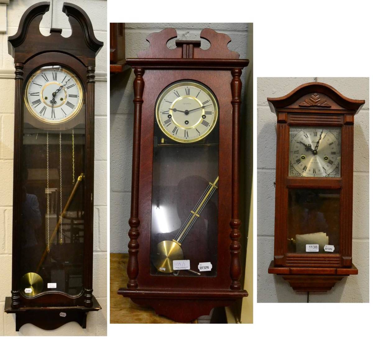 Lot 1138 - Three 20th century wall clocks