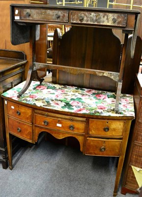 Lot 1151 - A bow fronted mahogany sideboard and drop leaf sofa table (a.f)