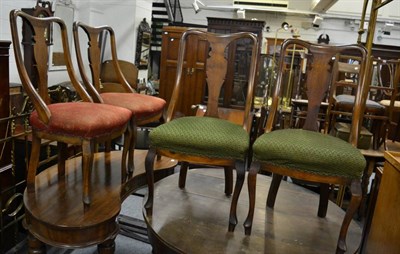 Lot 1163 - A set of four mahogany dining chairs with shaped splat