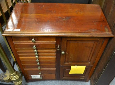 Lot 1165 - A mahogany collectors cabinet containing fossils and other specimens