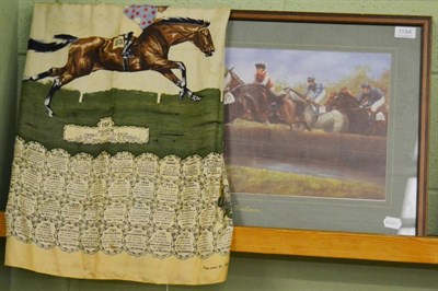 Lot 1194 - A silk scarf decorated with Pidtune, owned by Mrs Plesch, trained by H Wragg, surrounded by the...