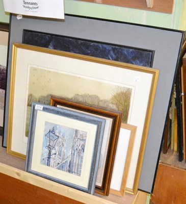 Lot 1216 - Julian Chapman (20th Century), York Minster, oil on board, framed; together with four other...