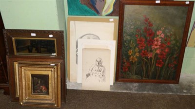 Lot 1221 - After Jacob Kramer (1892-1962), a group of four lithographs; together with a 19th century oil...