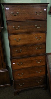 Lot 1230 - A George III oak chest on chest