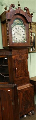 Lot 1261 - A mahogany eight day longcase clock, arched dial signed Johnson, Knaresboro, with two weights...