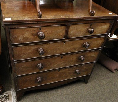 Lot 1271 - A George III mahogany four height chest of drawers