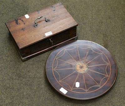 Lot 1272 - An inlaid mahogany lazy susan, together with a 19th century rosewood writing box