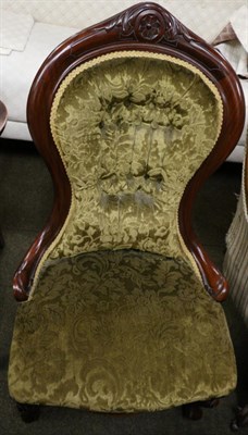 Lot 1324 - A Victorian button back nursing chair