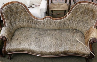 Lot 1325 - A Victorian mahogany framed double ended sofa