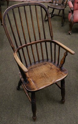 Lot 1327 - An oak and elm Windsor armchair