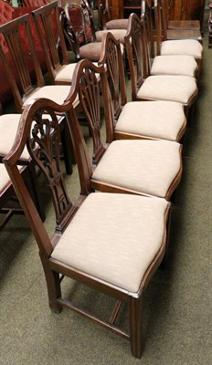 Lot 1330 - A set of four 19th century mahogany shield back dining chairs and a similar pair (6)