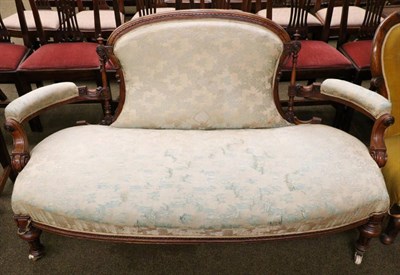 Lot 1333 - A 19th century mahogany framed hump back sofa