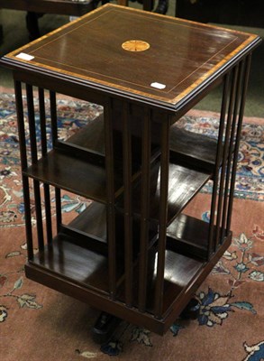 Lot 1343 - An Edwardian mahogany and crossbanded revolving bookcase