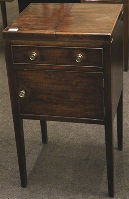 Lot 1347 - A George III mahogany washstand converted to a bedside table