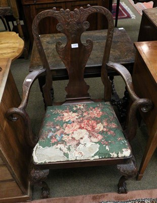 Lot 1351 - A pair of 19th century walnut baroque armchairs