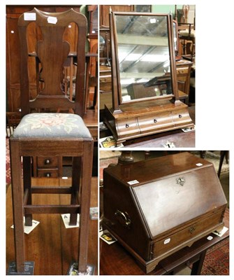 Lot 1363 - A small group of furniture comprising: a 19th century mahogany toilet mirror, a table top...