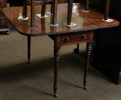 Lot 1368 - A 19th century checkered string inlaid and rosewood cross-banded mahogany Pembroke table