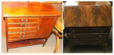 Lot 1369 - A reproduction bureau together with a music cabinet