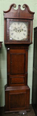 Lot 1388 - An eight day oak and mahogany longcase clock