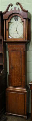 Lot 1406 - An oak and mahogany thirty hour 19th longcase clock, the painted arch dial signed Thos Place,...