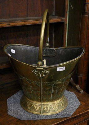 Lot 1407 - A 19th century brass coal bucket