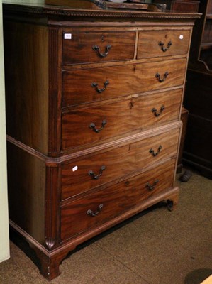 Lot 1413 - A George III mahogany chest on chest