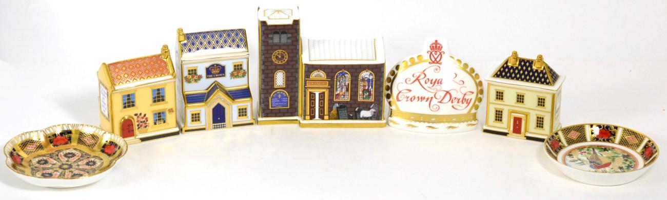 Lot 11 - Royal Crown Derby Imari paperweights; Crown Name Stand (gold stopper), Post Office No. 350/750,...